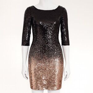 BB Dakota RSVP Black/Rose Gold Sequin Mini Dress Size M